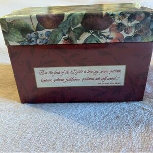 DaySpring recipe box 100 blank recipe cards with 12 dividers Galatians 5:22-23
